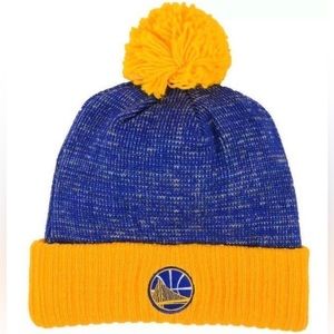 New NBA Golden State Warriors Beanie Hat Blue Gold Winter Basketball One Size